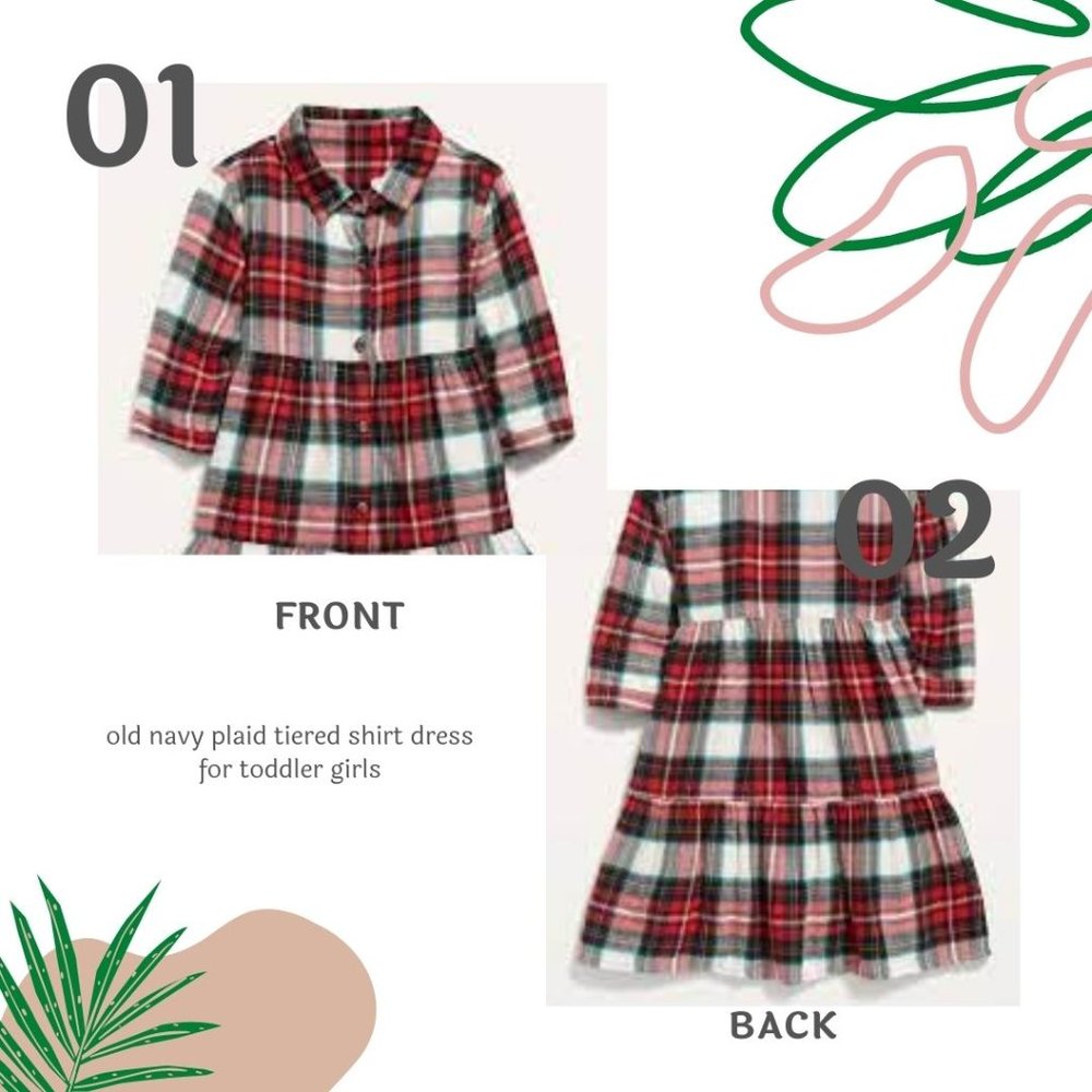 plaid tiered shirt dress for toddler girl